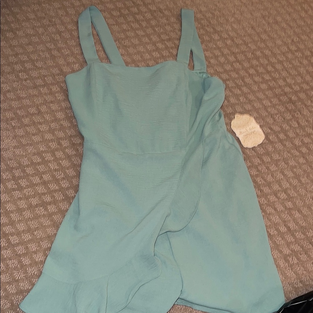 Altar'd State Teal Ruffle Romper